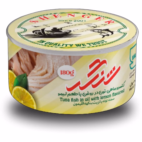 کنسرو ماهی تن لیمویی شنگر 180 گرم